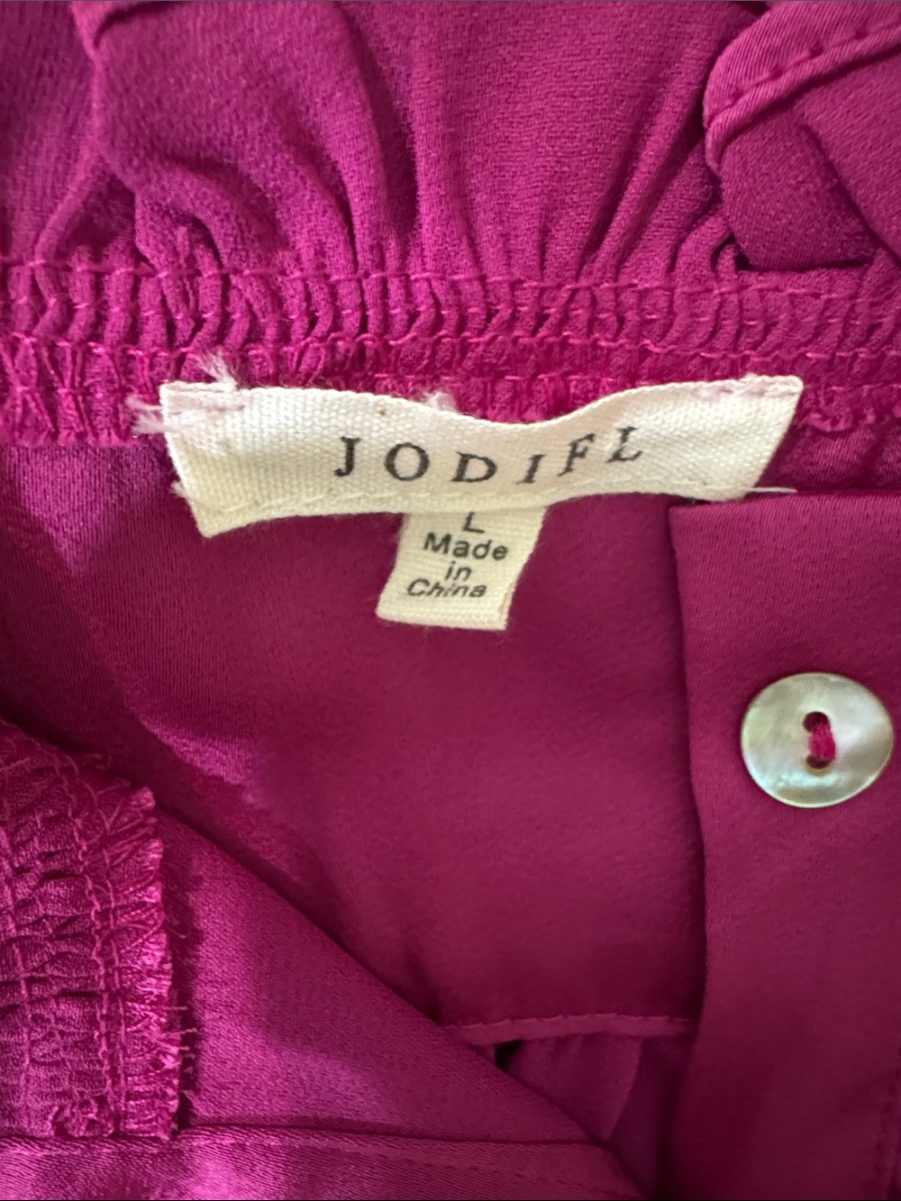 JODIFL Fuchsia Button-Front Ruffle Dress - Picture 3 of 3